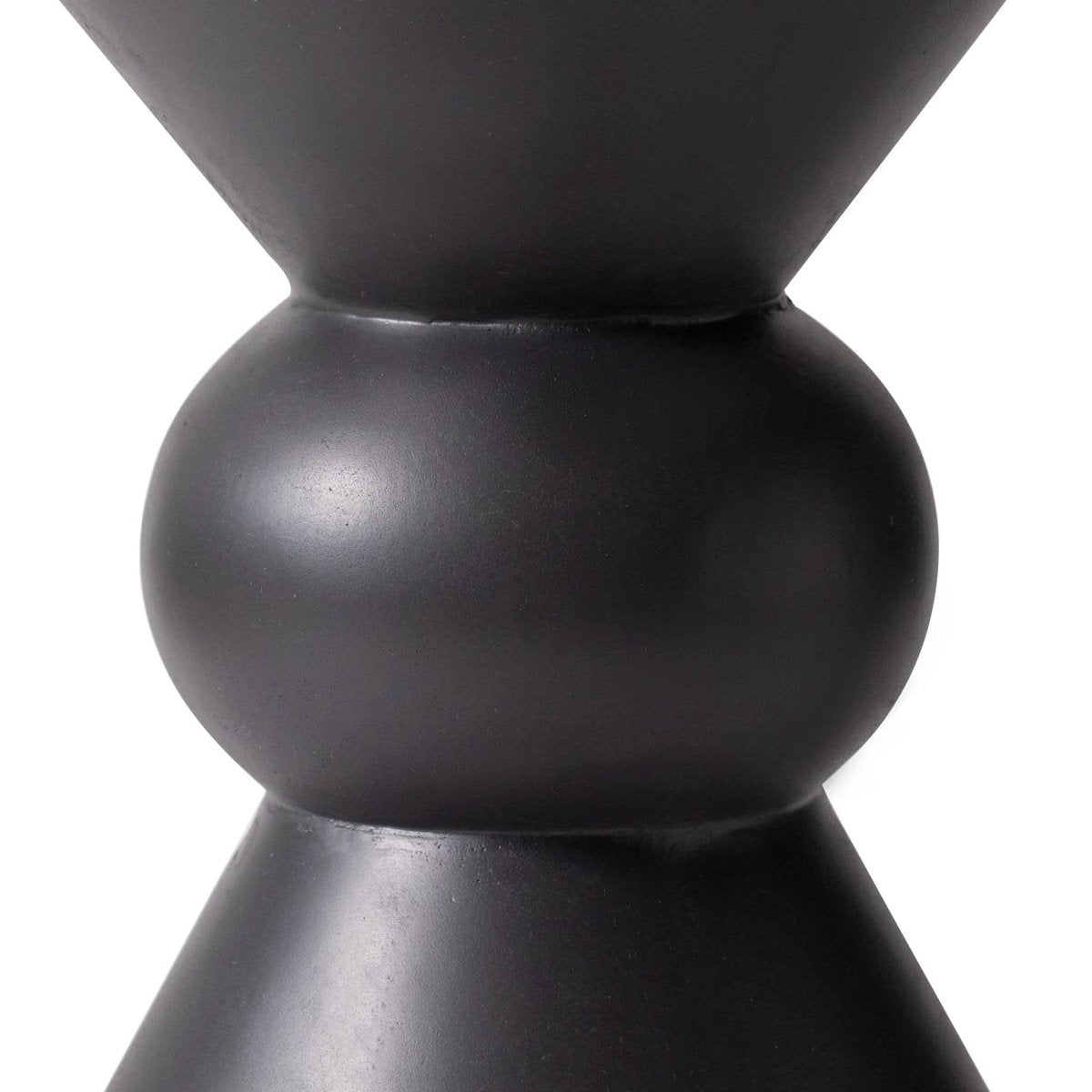 Echo Side Table with Weather-Resistant Fibersone Top Round Accent Table Dark Grey Side Table LeisureMod