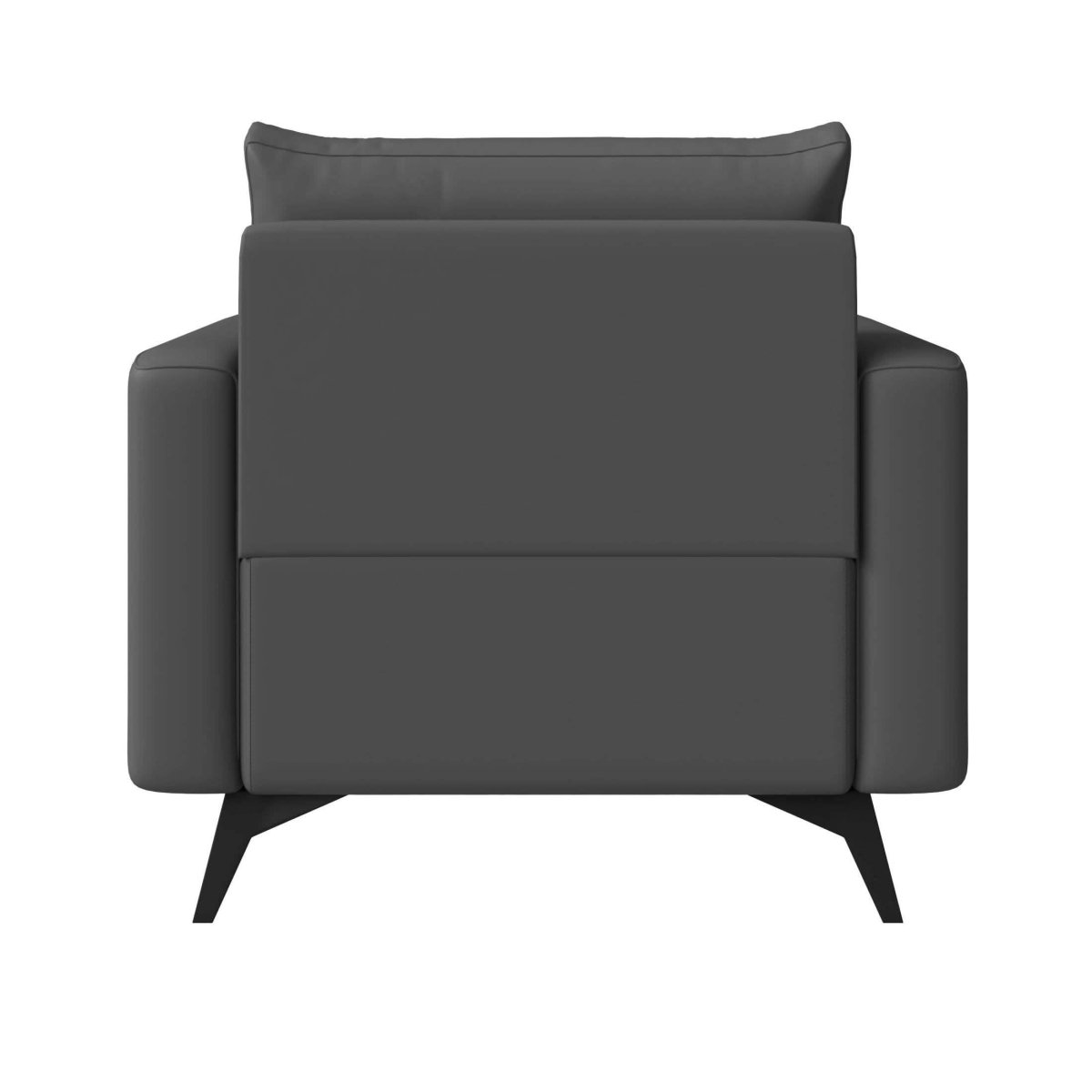 Inno Single-Seater Leather Sofa with Stainless Steel Legs and Removable Cushions Grey Sofa Leisuremod