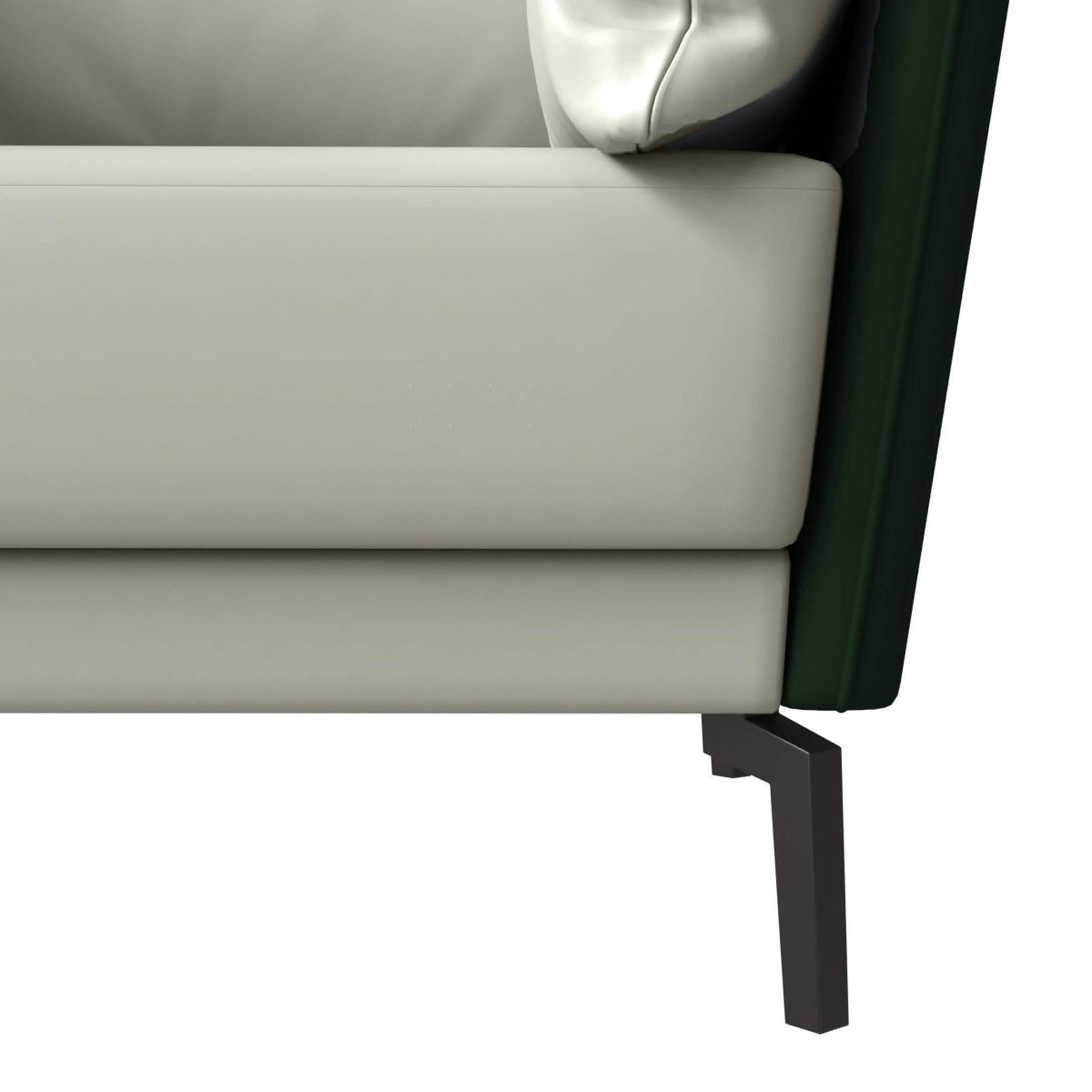 Luxify Single-Seater Leather Sofa Accent Armchair with Stainless Steel Legs and Removable Cushions Green Sofa Leisuremod