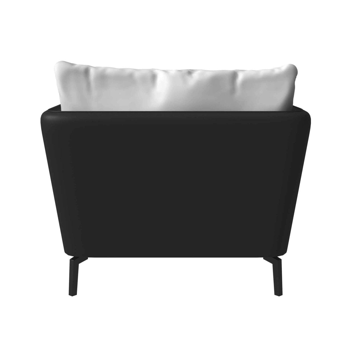 Luxify Single-Seater Leather Sofa Accent Armchair with Stainless Steel Legs and Removable Cushions Black Grey Sofa Leisuremod