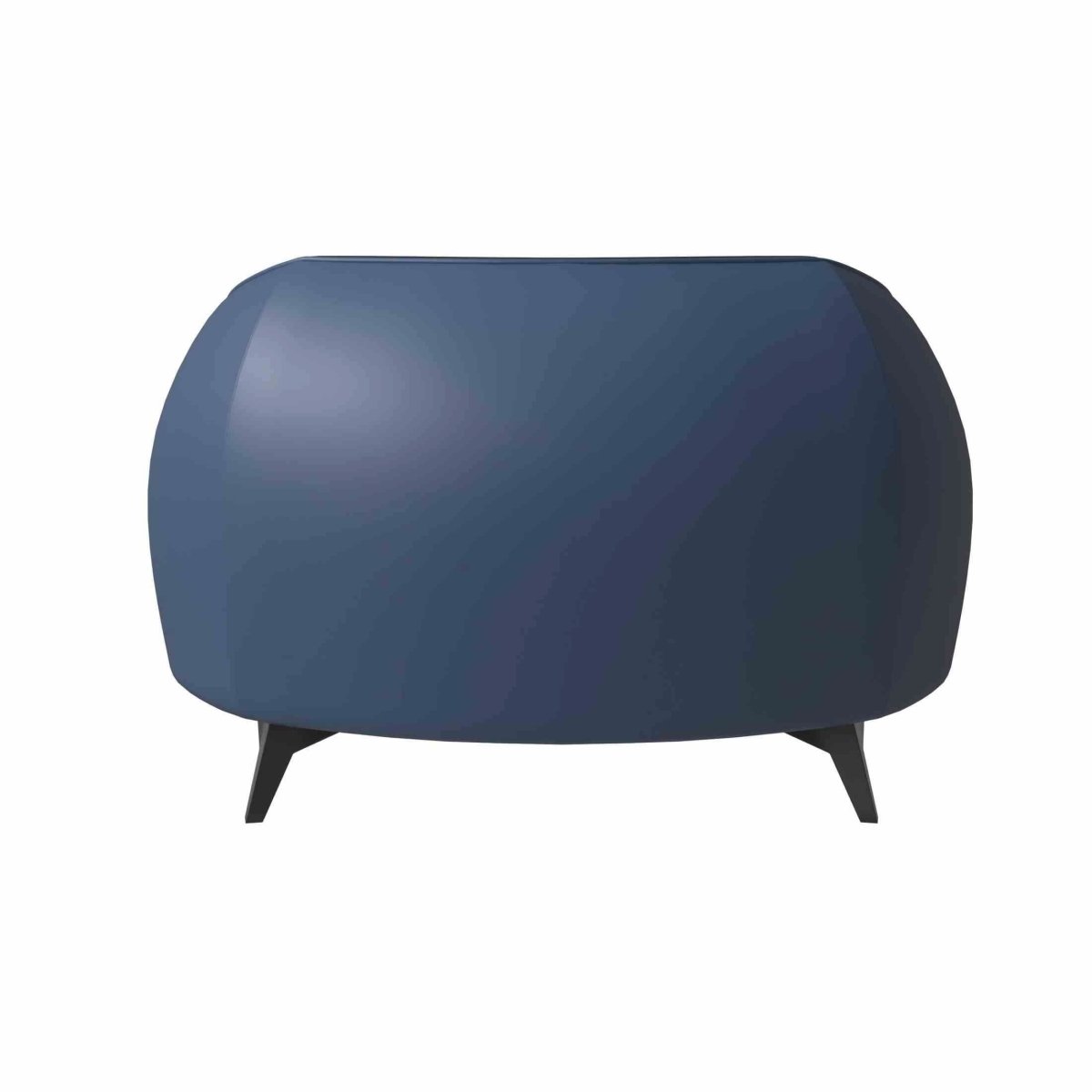 Opula Single-Seater Leather Sofa Accent Armchair with Stainless Steel Legs Blue Sofa Leisuremod
