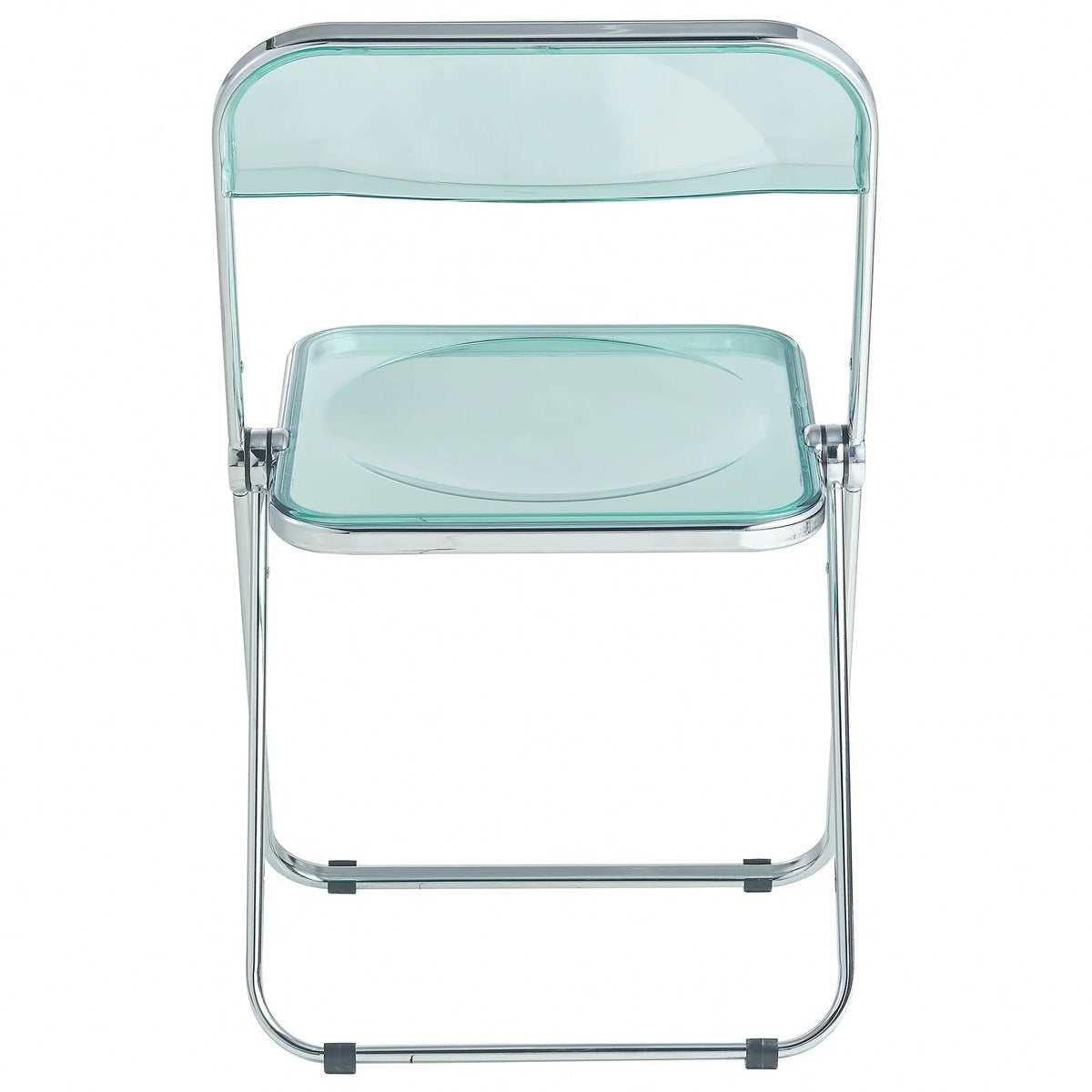 Lawrence 7-Piece Dining Set: Folding Acrylic Chairs & Rectangular Wood Table with Geometric Base - Elax Furniture