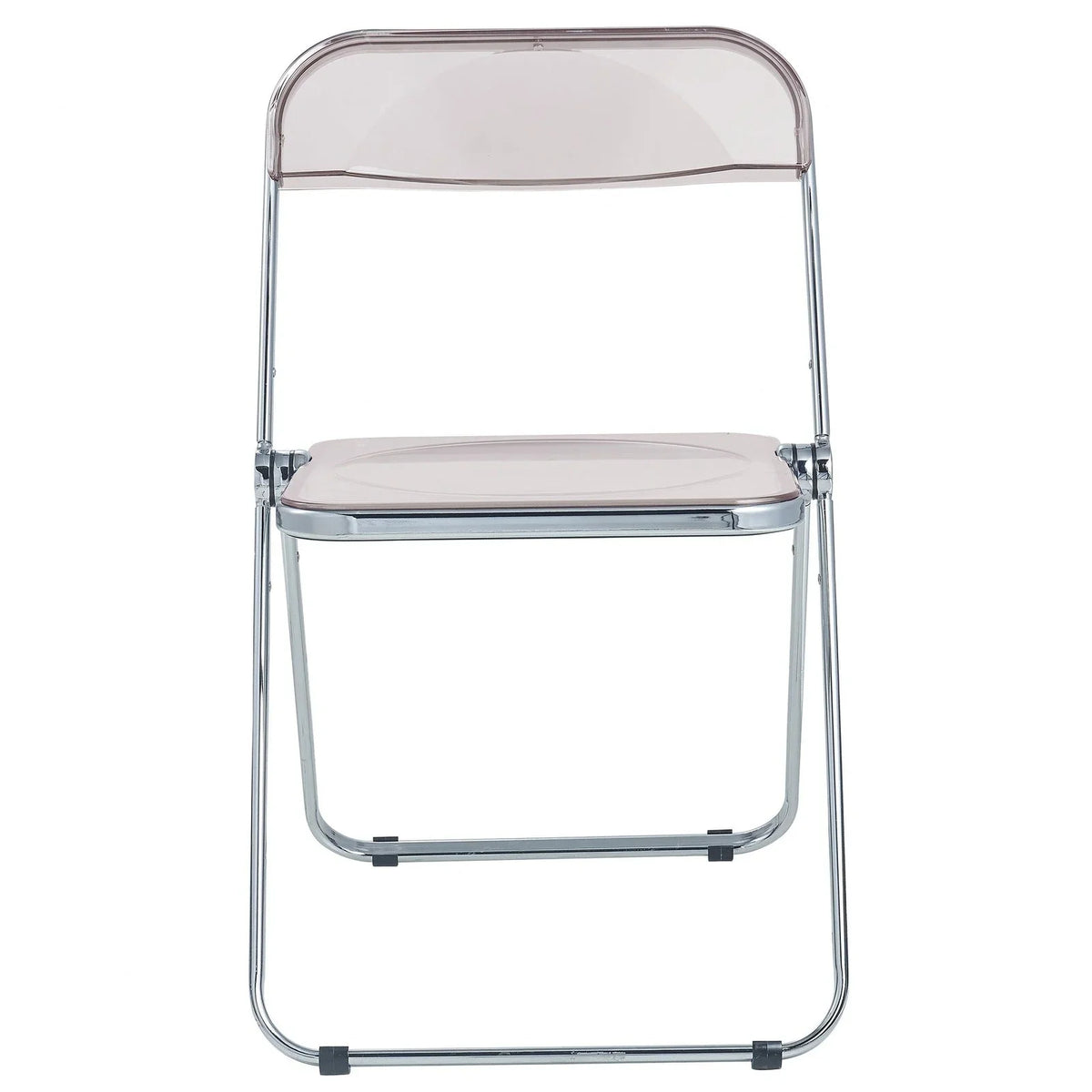 Lawrence 7-Piece Dining Set: Folding Acrylic Chairs & Rectangular Wood Table with Geometric Base - Elax Furniture