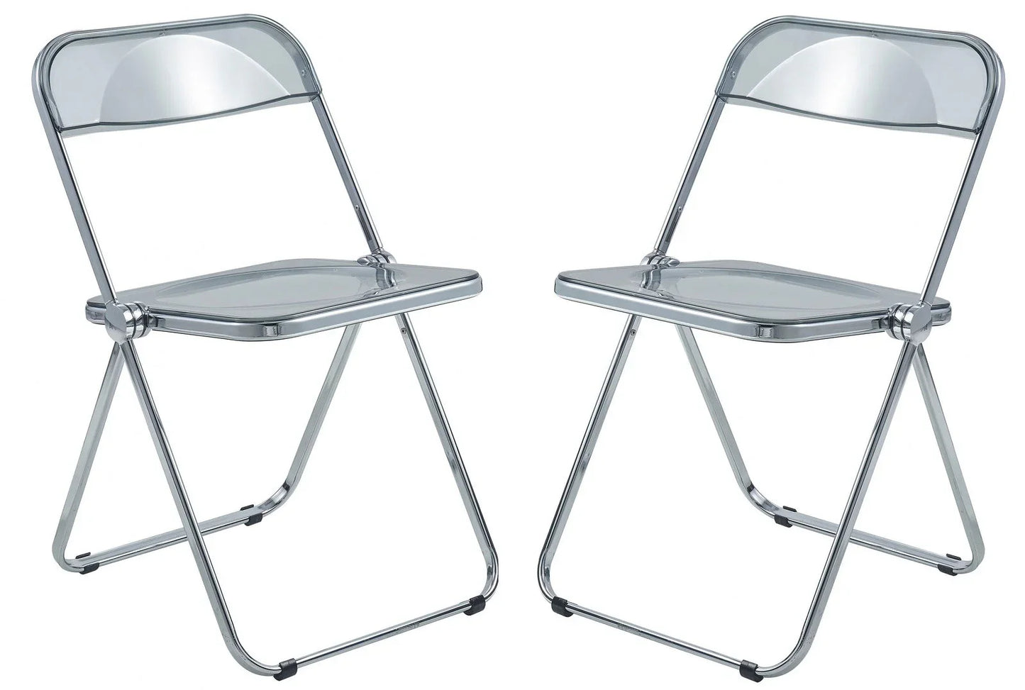 Lawrence Acrylic Folding Chair With Metal Frame Set of 2 - Elax Furniture