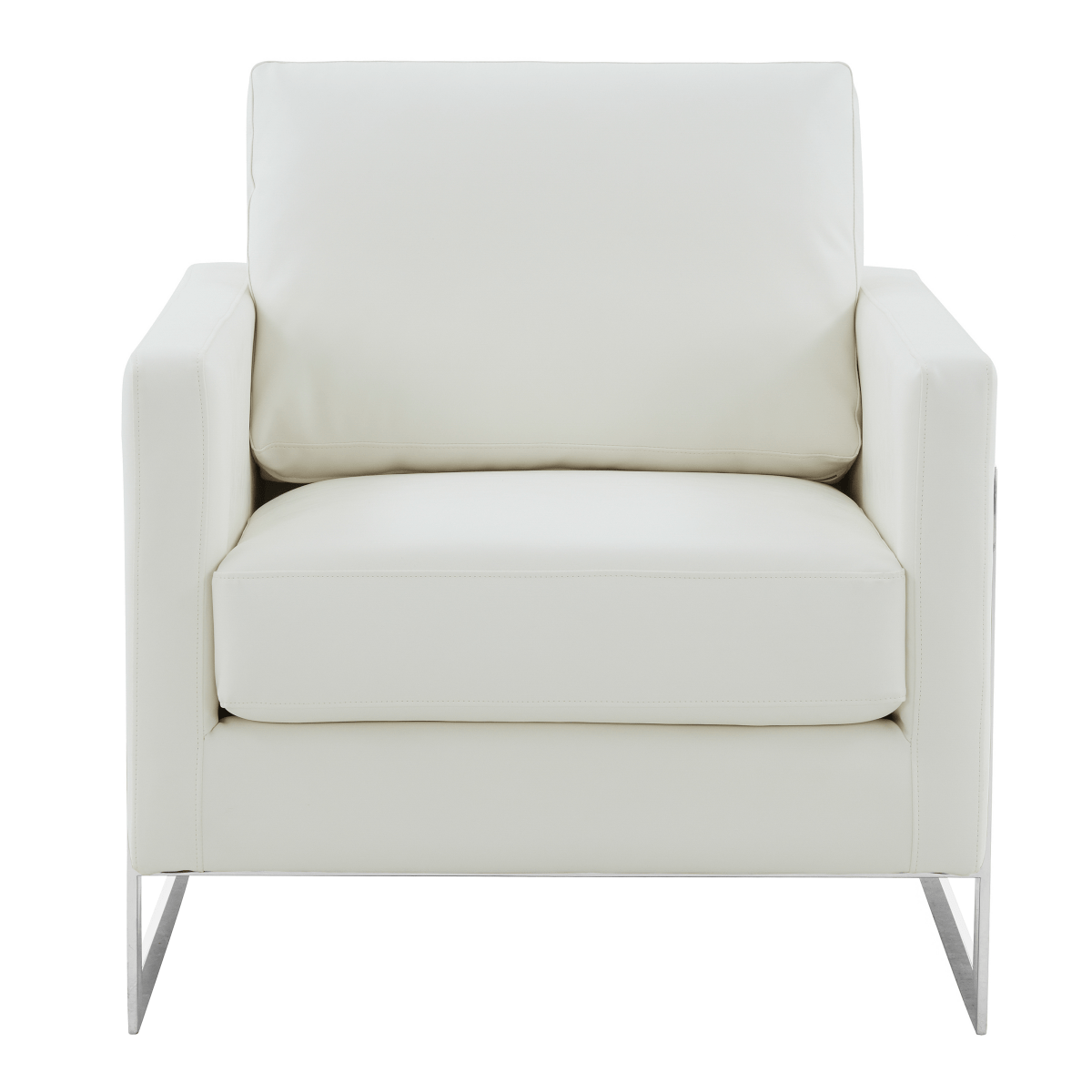 Lincoln Modern Upholstered in Fabric Single Seater Sofa With Gold/Black/White Metal Frame Leather Silver White Sofa Leisuremod