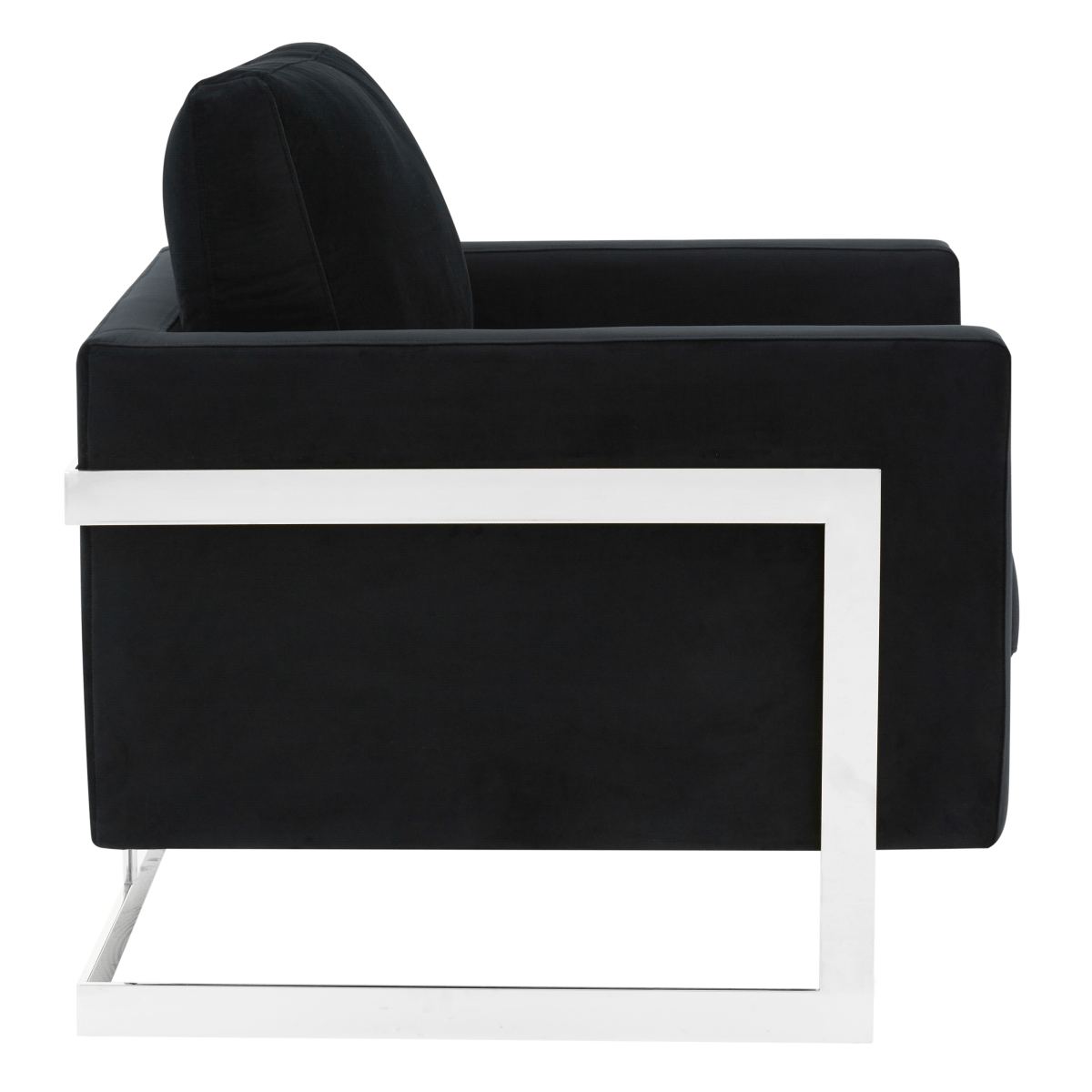 Lincoln Modern Upholstered in Fabric Single Seater Sofa With Gold/Black/White Metal Frame Leather Silver Black Sofa Leisuremod