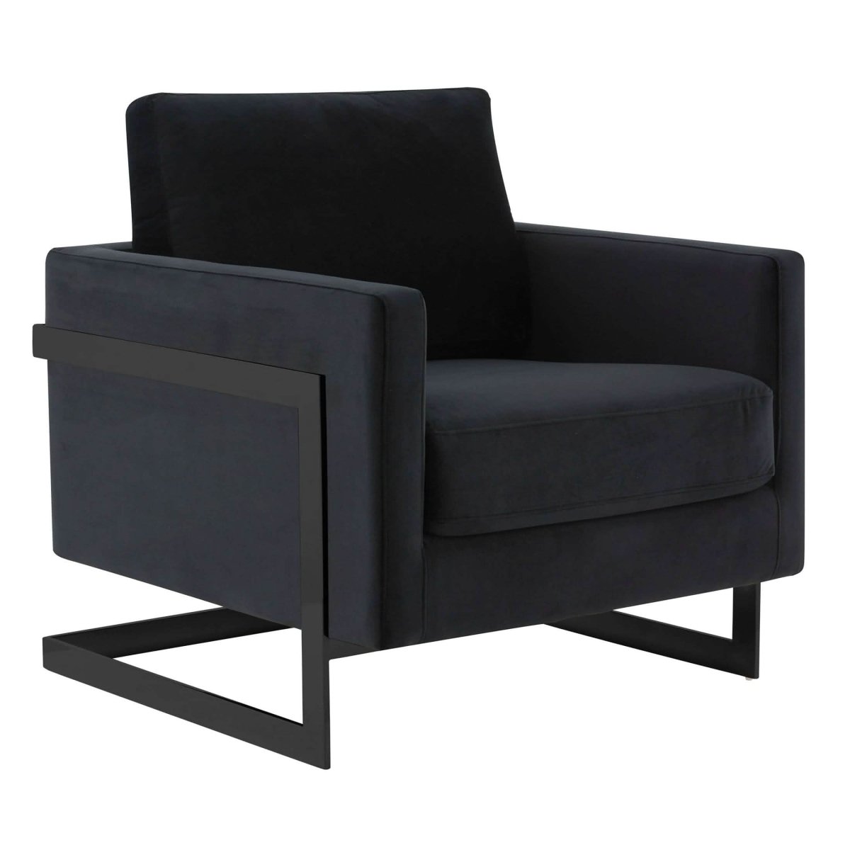 Lincoln Modern Upholstered in Fabric Single Seater Sofa With Gold/Black/White Metal Frame Velvet Gold Light Grey Sofa Leisuremod