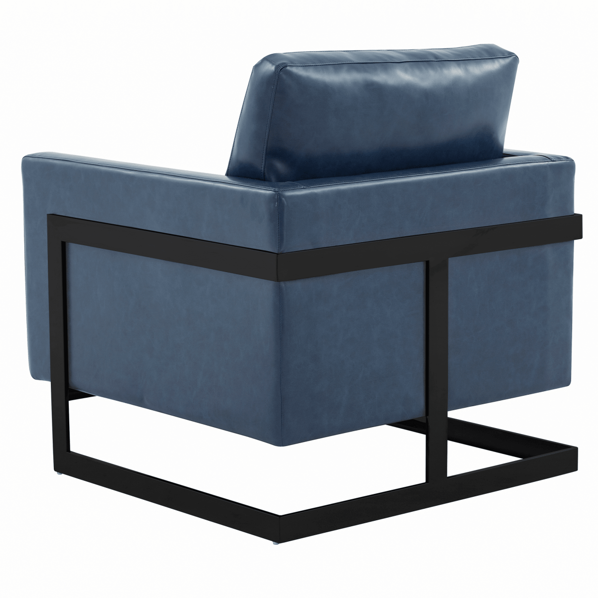 Lincoln Modern Upholstered in Fabric Single Seater Sofa With Gold/Black/White Metal Frame Leather Black Blue Sofa Leisuremod