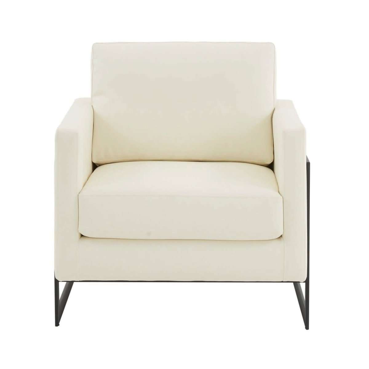 Lincoln Modern Upholstered in Fabric Single Seater Sofa With Gold/Black/White Metal Frame Leather Black White Sofa Leisuremod
