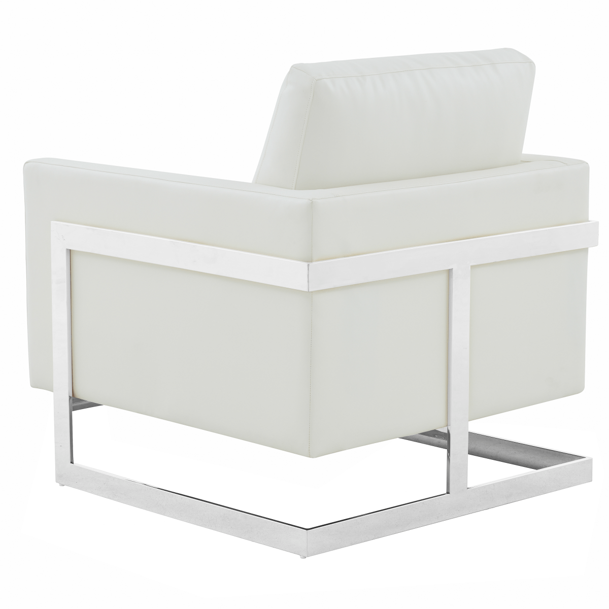 Lincoln Modern Upholstered in Fabric Single Seater Sofa With Gold/Black/White Metal Frame Leather Silver White Sofa Leisuremod