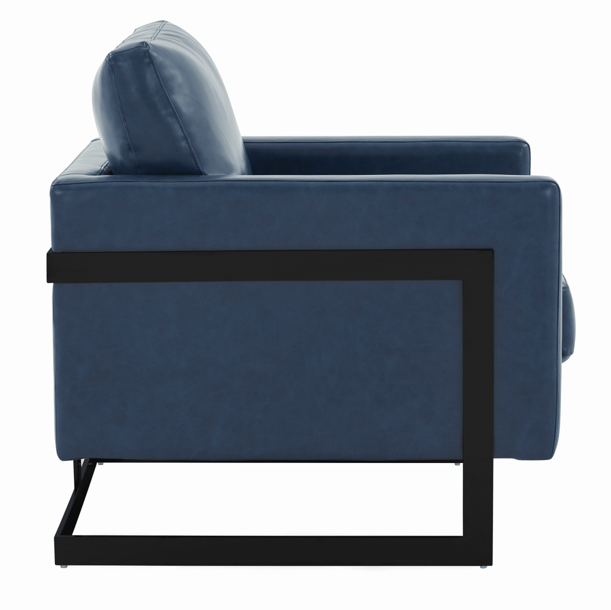 Lincoln Modern Upholstered in Fabric Single Seater Sofa With Gold/Black/White Metal Frame Leather Black Blue Sofa Leisuremod