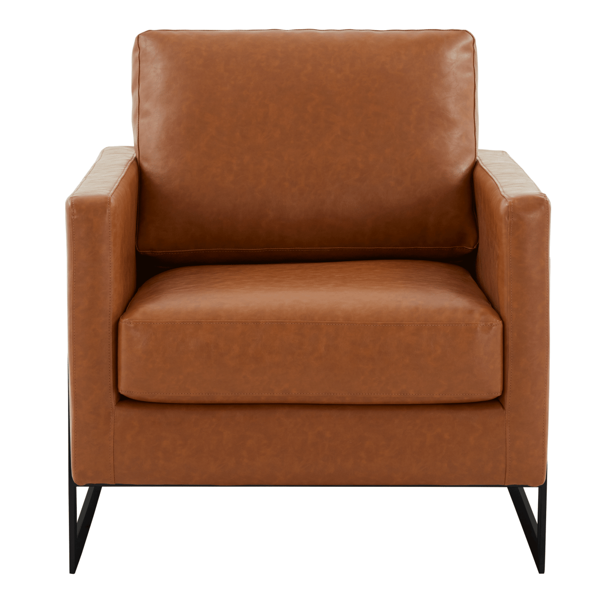 Lincoln Modern Upholstered in Fabric Single Seater Sofa With Gold/Black/White Metal Frame Leather Black Brown Sofa Leisuremod