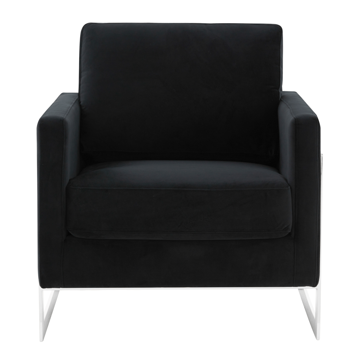Lincoln Modern Upholstered in Fabric Single Seater Sofa With Gold/Black/White Metal Frame Leather Silver Black Sofa Leisuremod