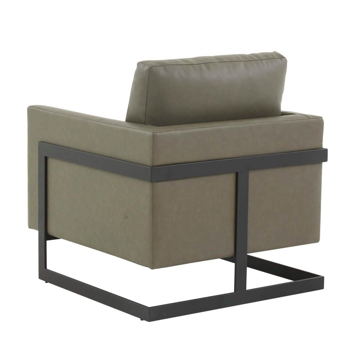 Lincoln Modern Upholstered in Fabric Single Seater Sofa With Gold/Black/White Metal Frame Leather Black Grey Sofa Leisuremod