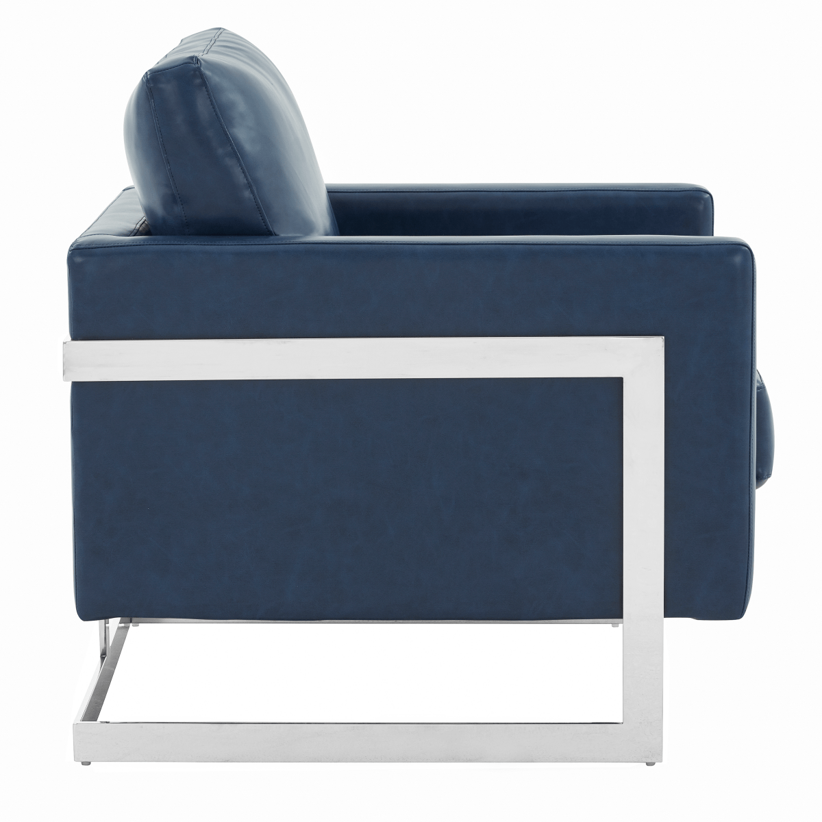 Lincoln Modern Upholstered in Fabric Single Seater Sofa With Gold/Black/White Metal Frame Leather Silver Blue Sofa Leisuremod