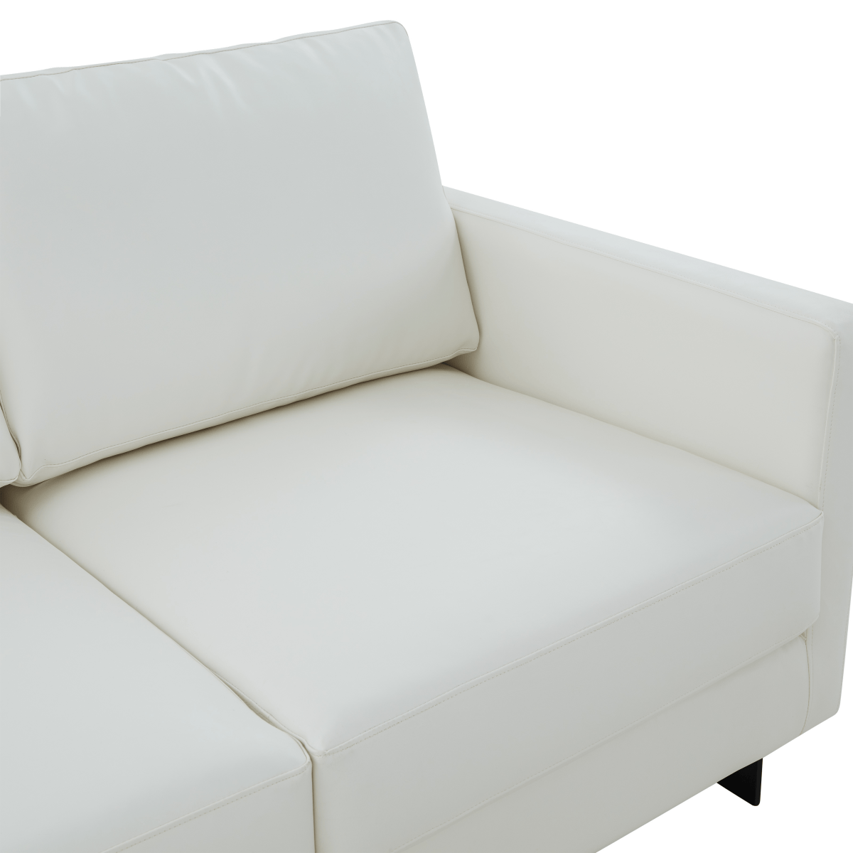 Lincoln Velvet/Leather Upholstered Loveseat with Gold/Black/Silver Steel Frame & Removable Cushions Leather Black Grey Sofa Leisuremod