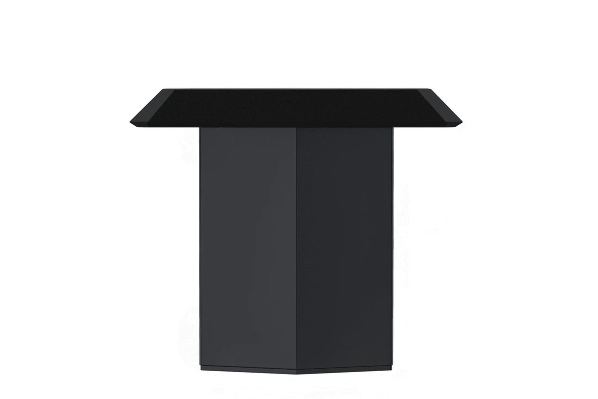 Lior Dining Table with Rectangular Glass/Sintered Stone Tabletop and Black Steel Legs - Elax Furniture