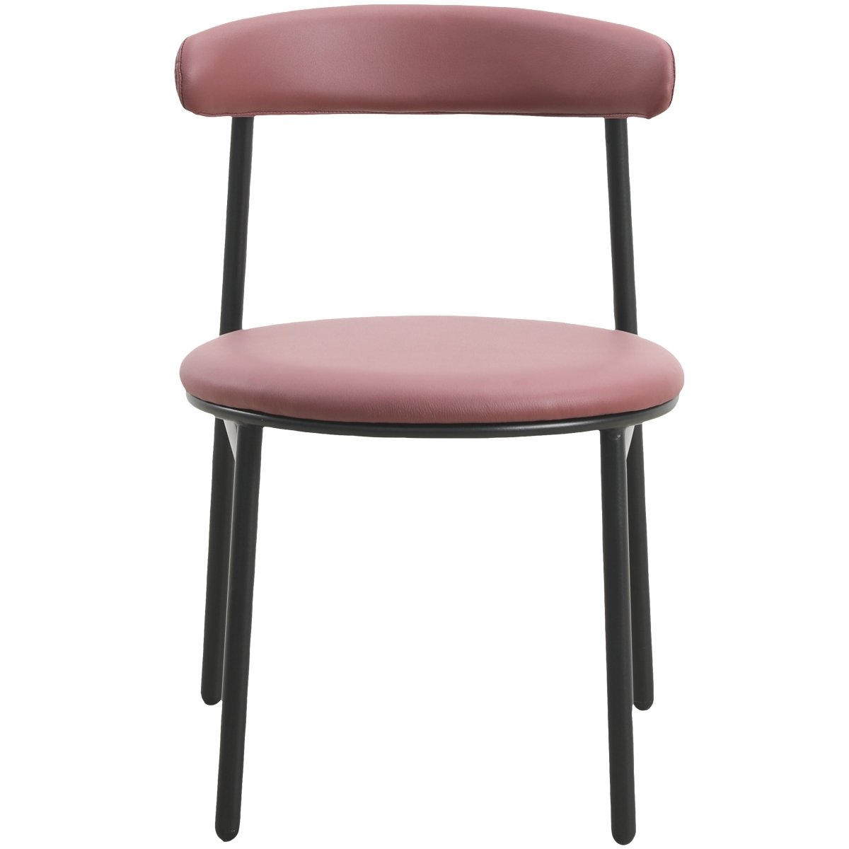 Lume Modern Dining Chair Upholstered in Polyester with Metal Legs Burgundy Dining Chair Leisuremod
