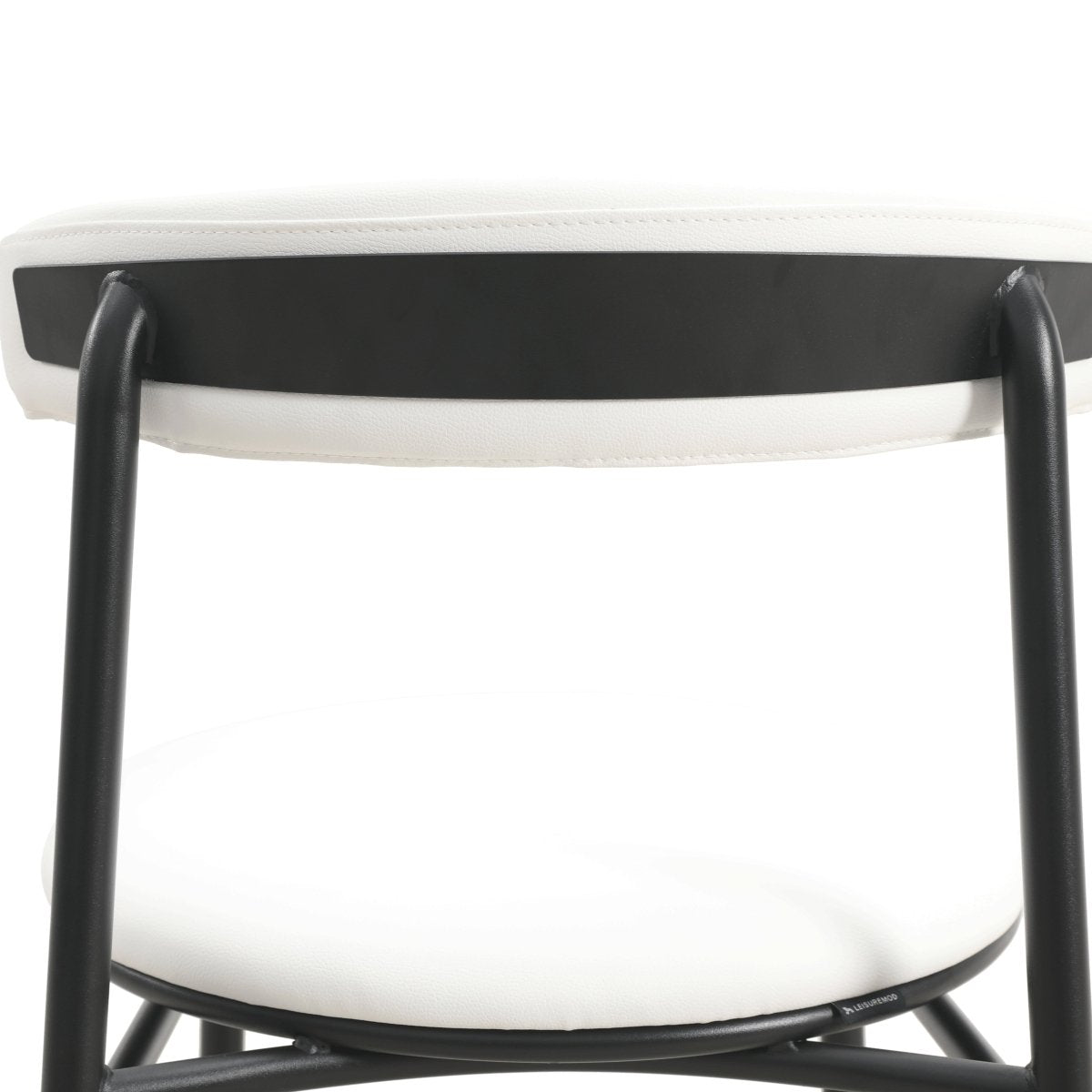 Lume Modern Dining Chair Upholstered in Polyester with Metal Legs White Dining Chair Leisuremod