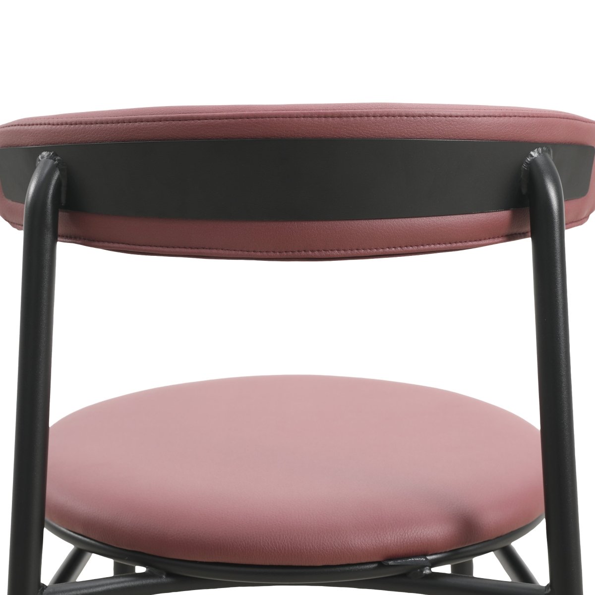 Lume Modern Dining Chair Upholstered in Polyester with Metal Legs Burgundy Dining Chair Leisuremod