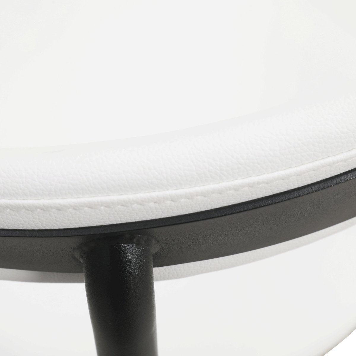 Lume Modern Dining Chair Upholstered in Polyester with Metal Legs White Dining Chair Leisuremod