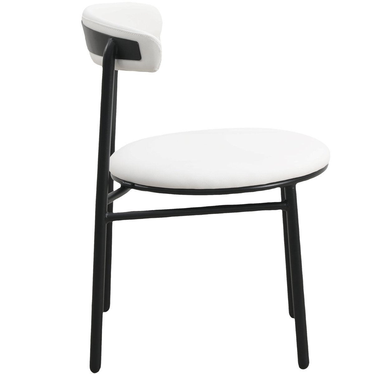 Lume Modern Dining Chair Upholstered in Polyester with Metal Legs White Dining Chair Leisuremod