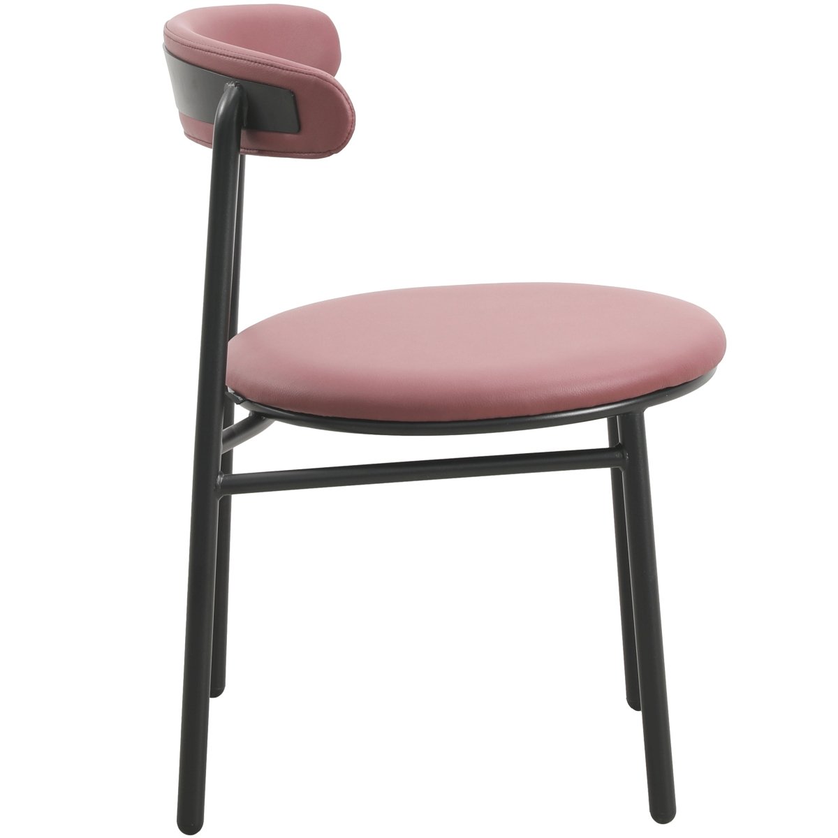 Lume Modern Dining Chair Upholstered in Polyester with Metal Legs Burgundy Dining Chair Leisuremod