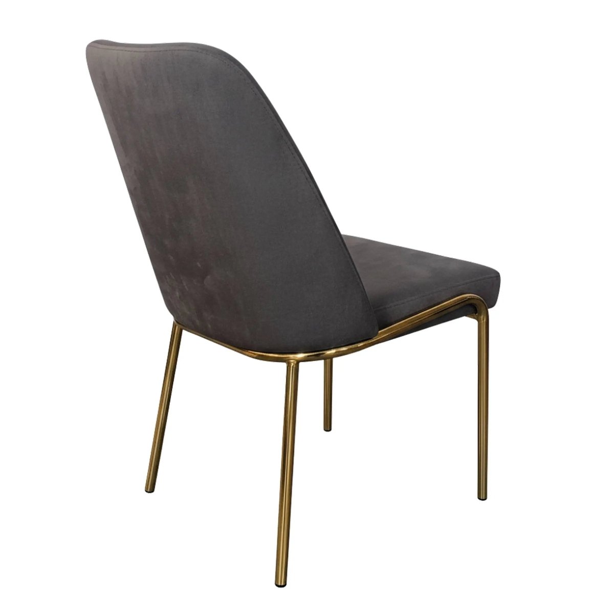 Lumen Modern Upholstered Dining Chair with Gold Steel Legs, Ergonomic Accent Chair Seaweed Green Velvet Dining Chair LeisureMod