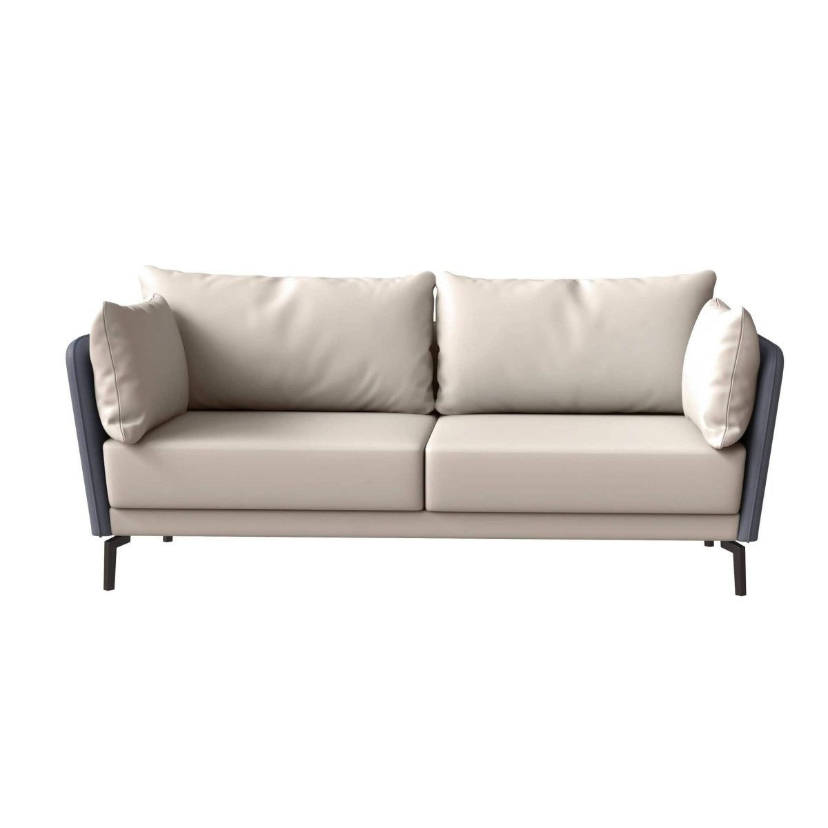 Luxify 3-Seater Leather Sofa with Stainless Steel Legs and Removable Cushions Green Sofa Leisuremod