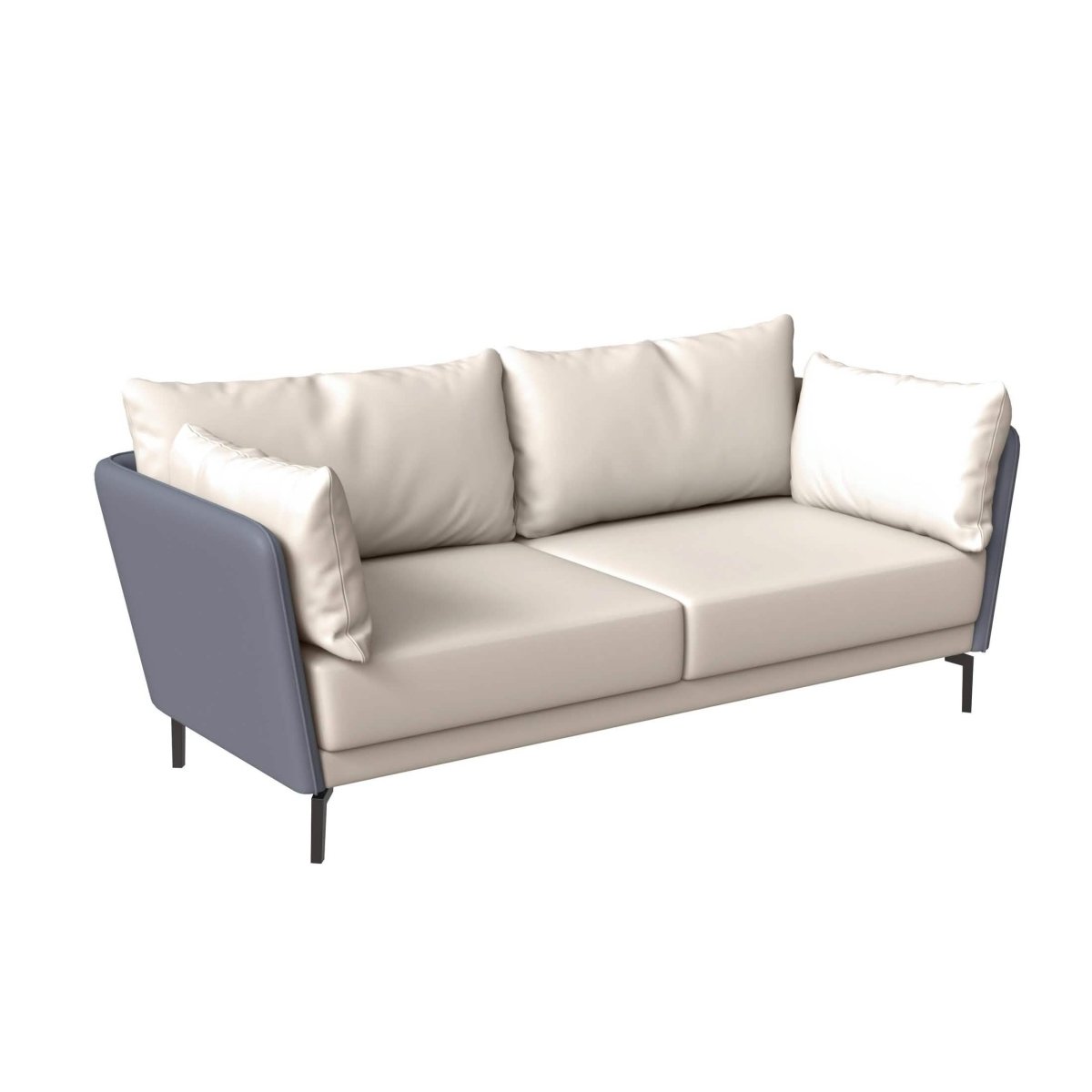 Luxify 3-Seater Leather Sofa with Stainless Steel Legs and Removable Cushions Green Sofa Leisuremod