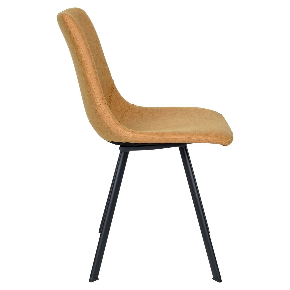 Markley Leather Dining Chair With Black/Gold Metal Legs (Open Box) - Elax Furniture