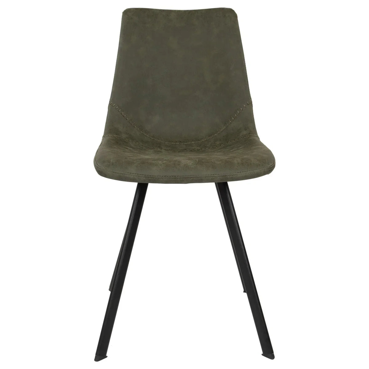 Markley Leather Dining Chair With Black/Gold Metal Legs (Open Box) - Elax Furniture