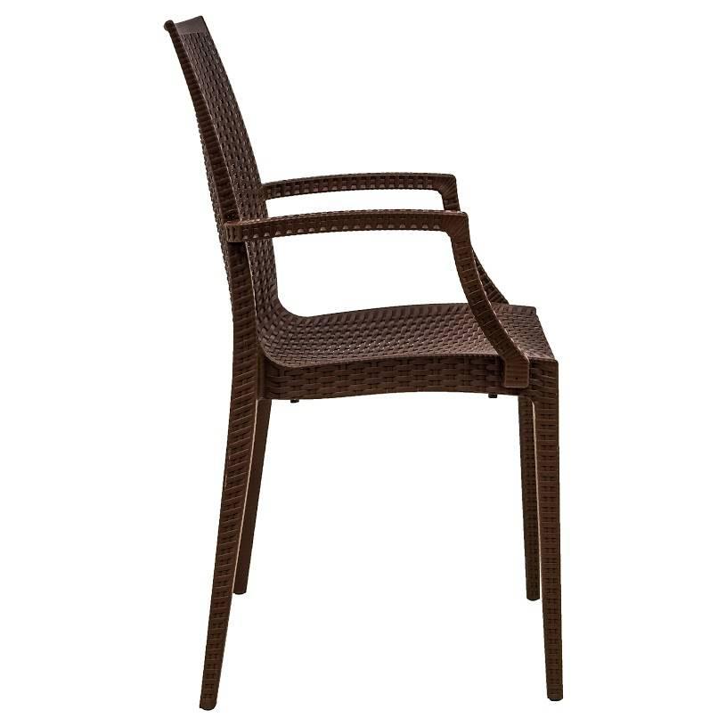 Mace Mid-Century 7-Piece Outdoor Dining Set: 4 Side Chairs & 2 Armchairs - Elax Furniture