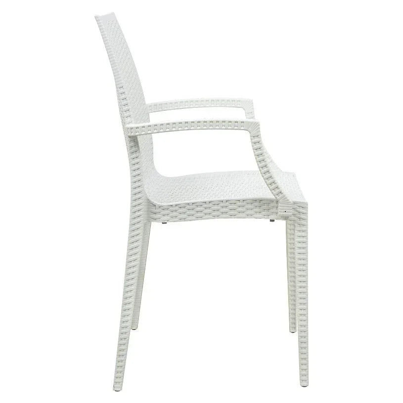 Mace Patio Outdoor Dining Armchair with Weave Design in Polypropylene (Open Box) - Elax Furniture