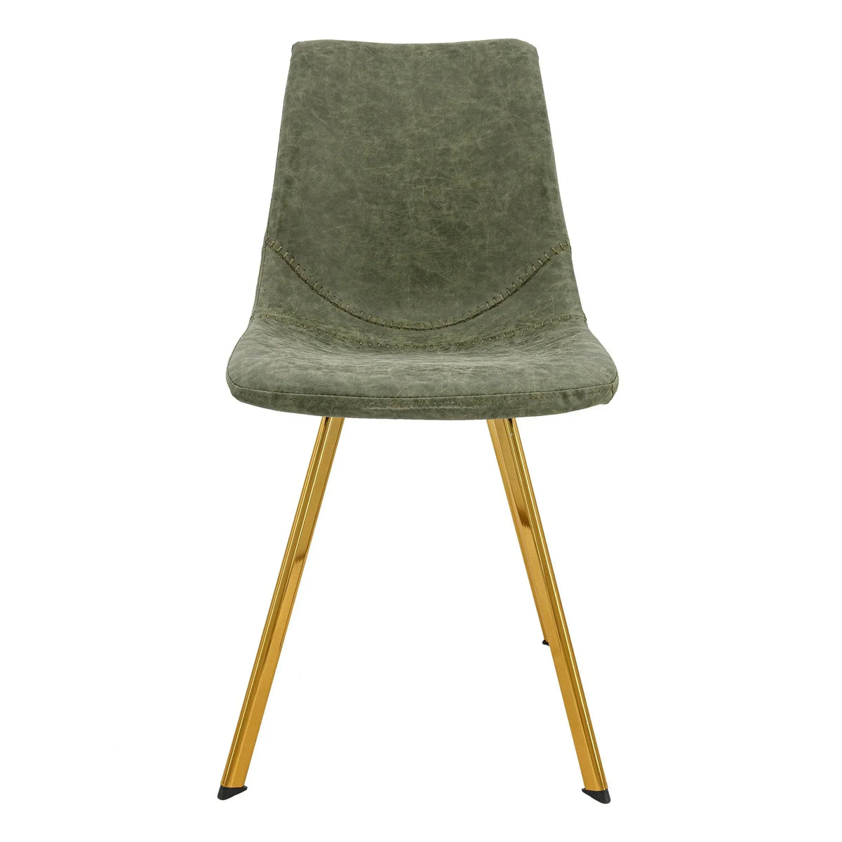 Markley Leather Dining Chair With Black/Gold Metal Legs (Open Box) - Elax Furniture