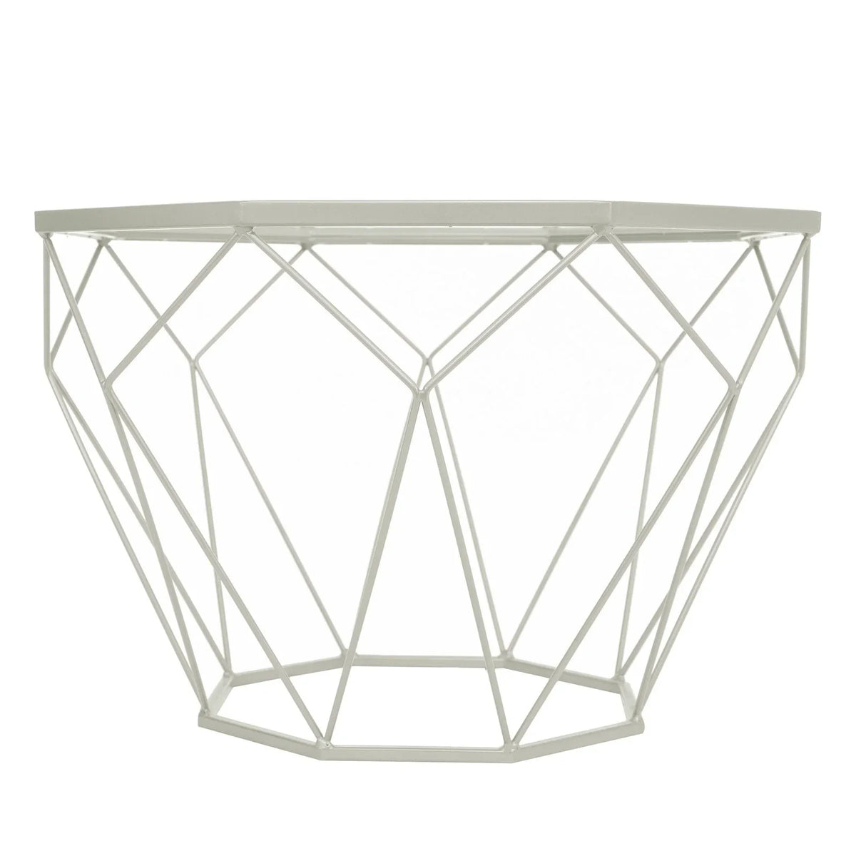 Malibu Octagon Glass Tabletop Coffee Table / End Table With Gold Metal Base - Elax Furniture