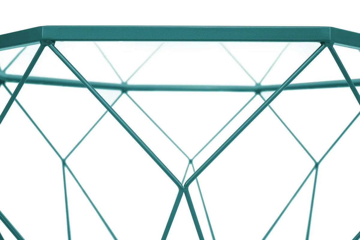 Malibu Modern Octagon Glass Top Coffee Table With Gold Metal Base - Elax Furniture