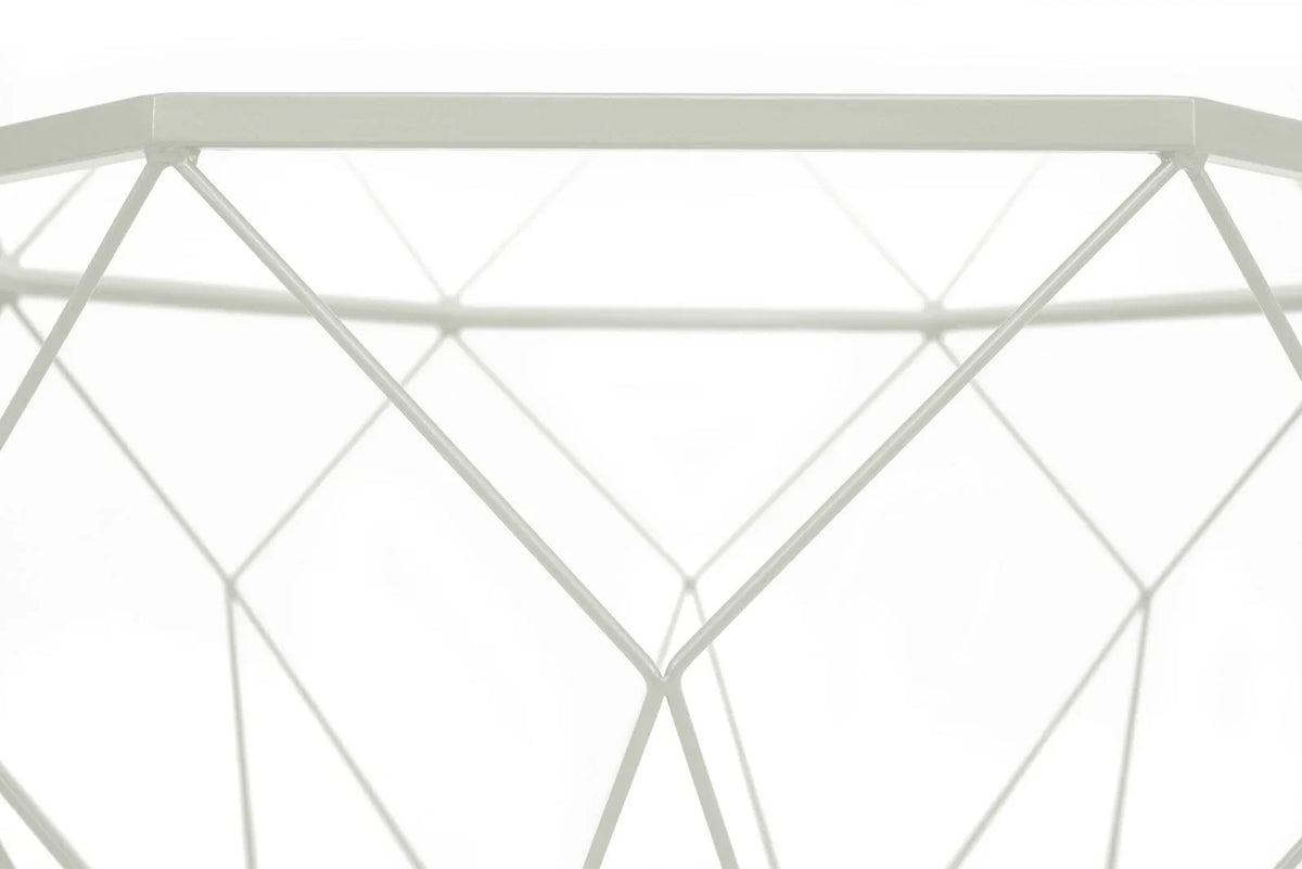 Malibu Modern Octagon Glass Top Coffee Table With Gold Metal Base - Elax Furniture