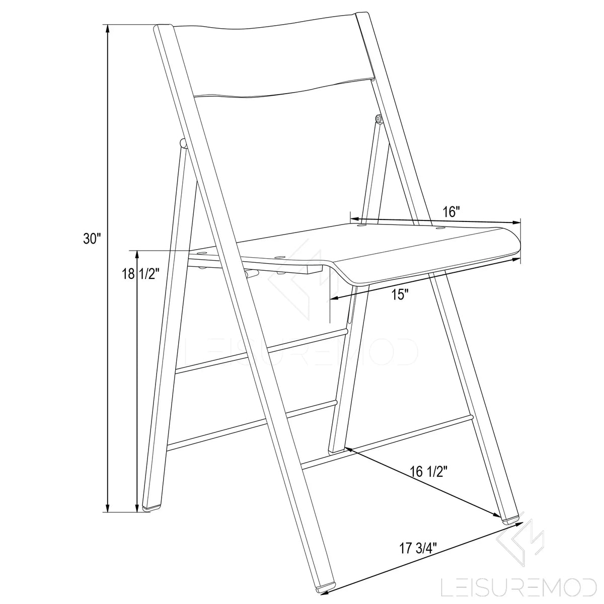 Menno Modern Acrylic Folding Chair - Elax Furniture