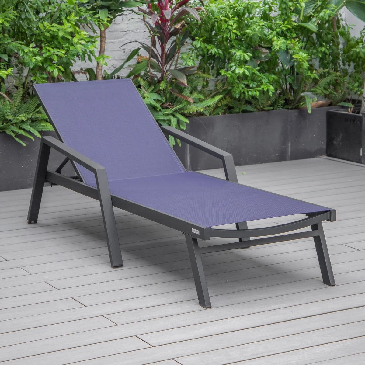 Marlin Aluminum Outdoor Chaise Lounge Chair with Sling Fabric Seat - Elax Furniture