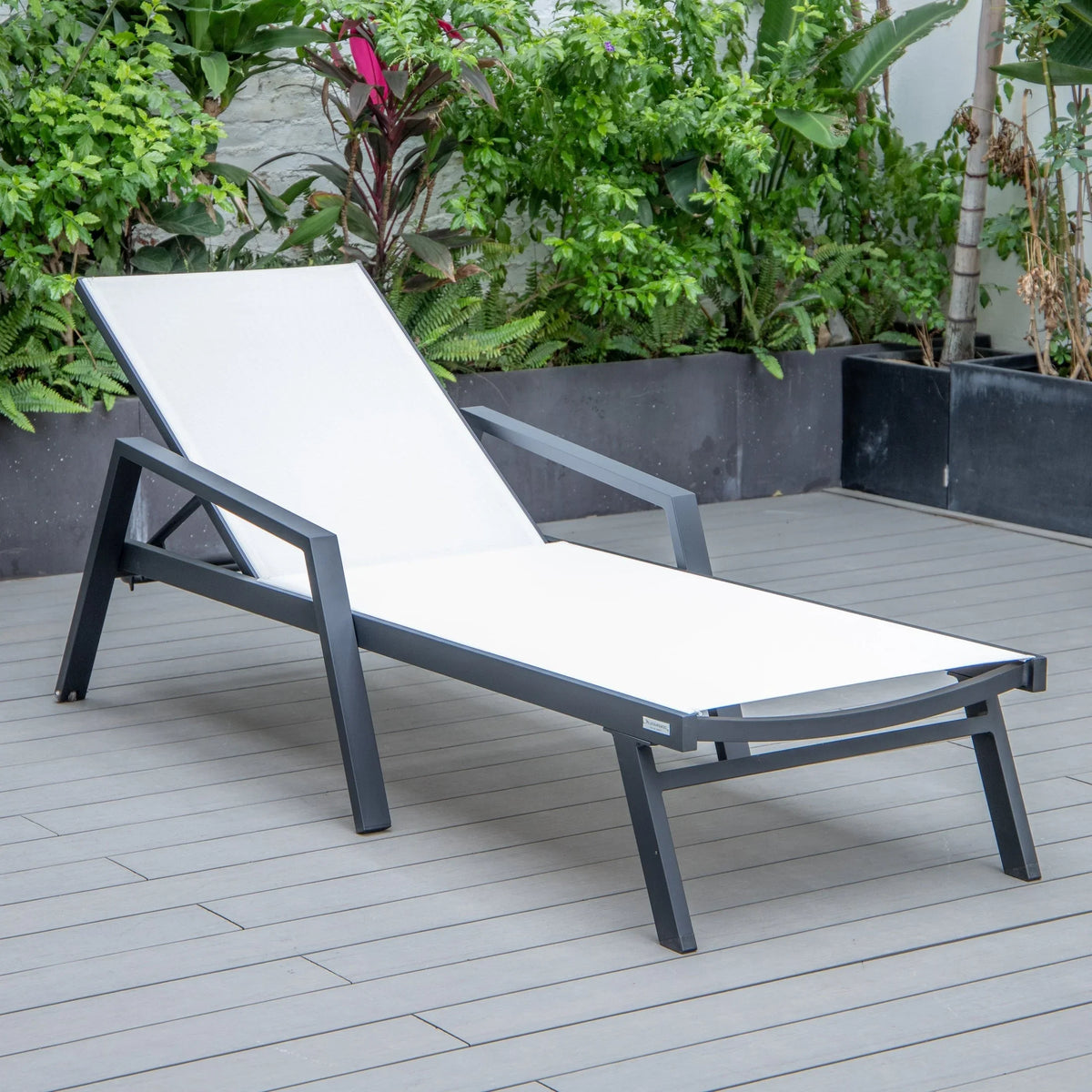 Marlin Aluminum Outdoor Chaise Lounge Chair with Sling Fabric Seat - Elax Furniture
