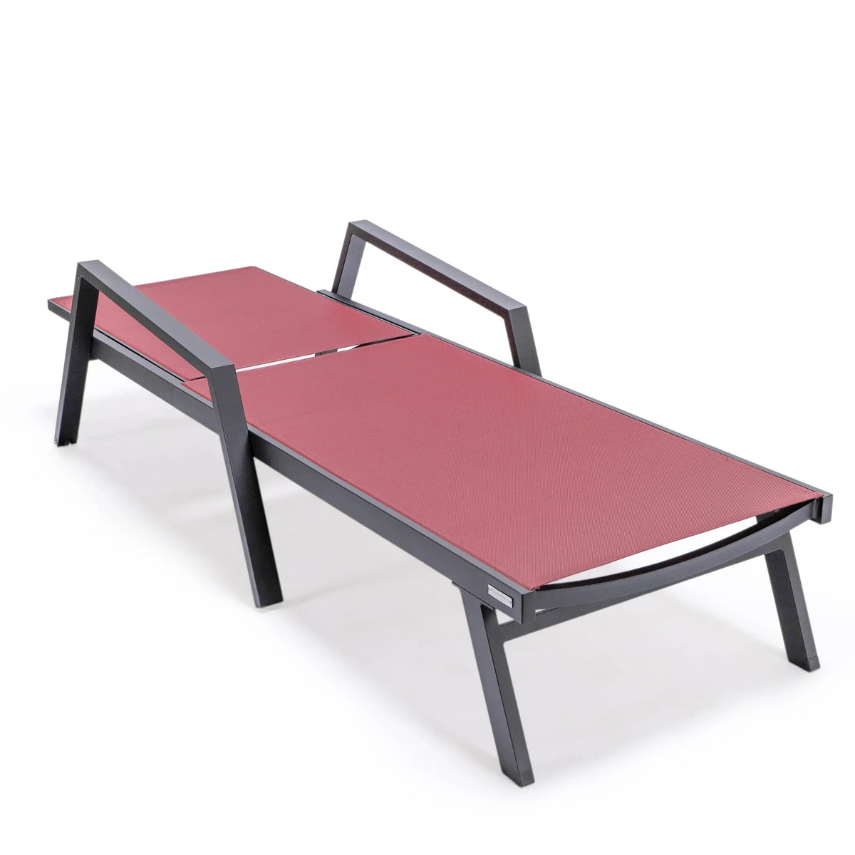 Marlin Aluminum Outdoor Chaise Lounge Chair with a Square Fire Pit Table - Elax Furniture