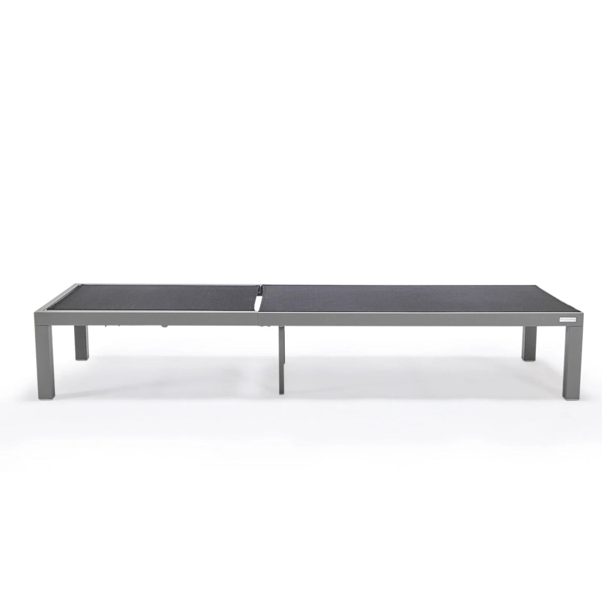 Marlin Modern Gray Aluminum Outdoor Chaise Lounge Chair With Square Fire Pit Side Table Set of 2 - Elax Furniture
