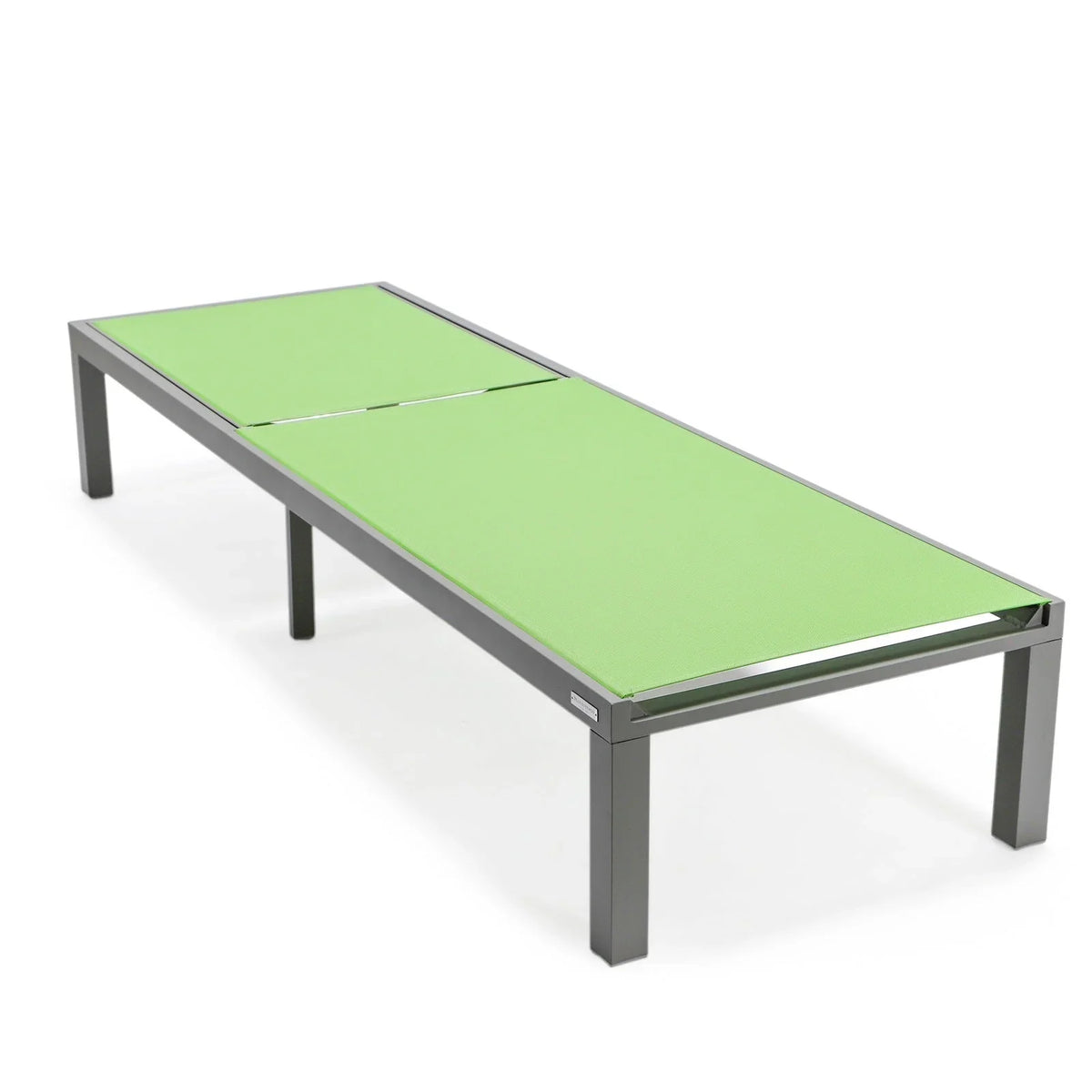Marlin Modern Gray Aluminum Outdoor Chaise Lounge Chair With Square Fire Pit Side Table Set of 2 - Elax Furniture