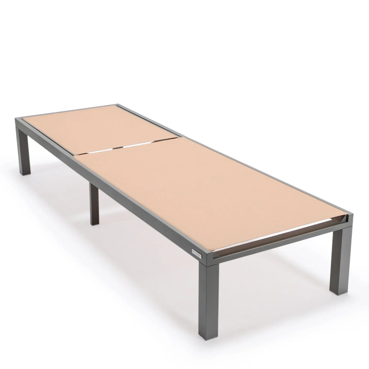 Marlin Modern Gray Aluminum Outdoor Chaise Lounge Chair With Square Fire Pit Side Table Set of 2 - Elax Furniture