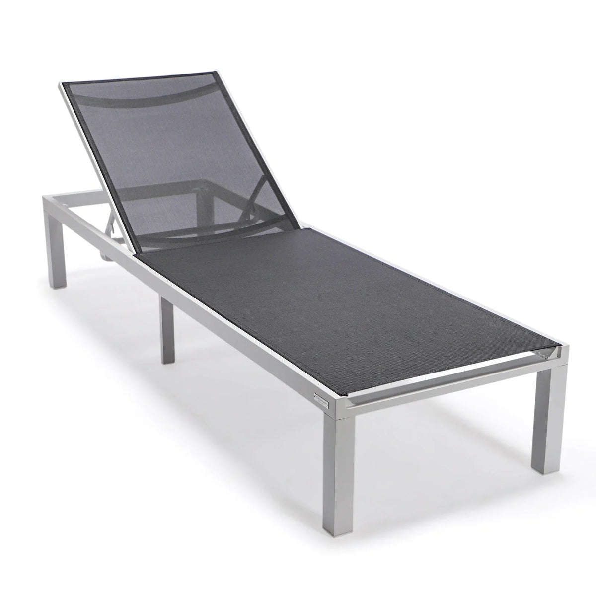 Marlin Patio Chaise Lounge Chair with White Aluminum Frame, Set of 2 - Elax Furniture