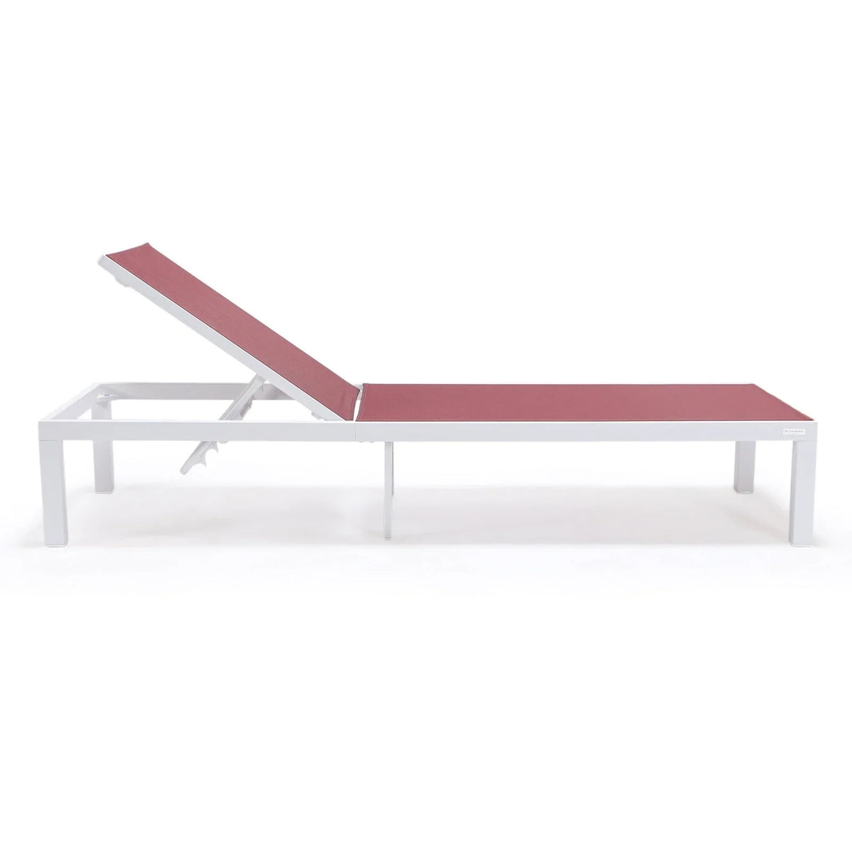 Marlin Patio Chaise Lounge Chair with White Aluminum Frame, Set of 2 - Elax Furniture