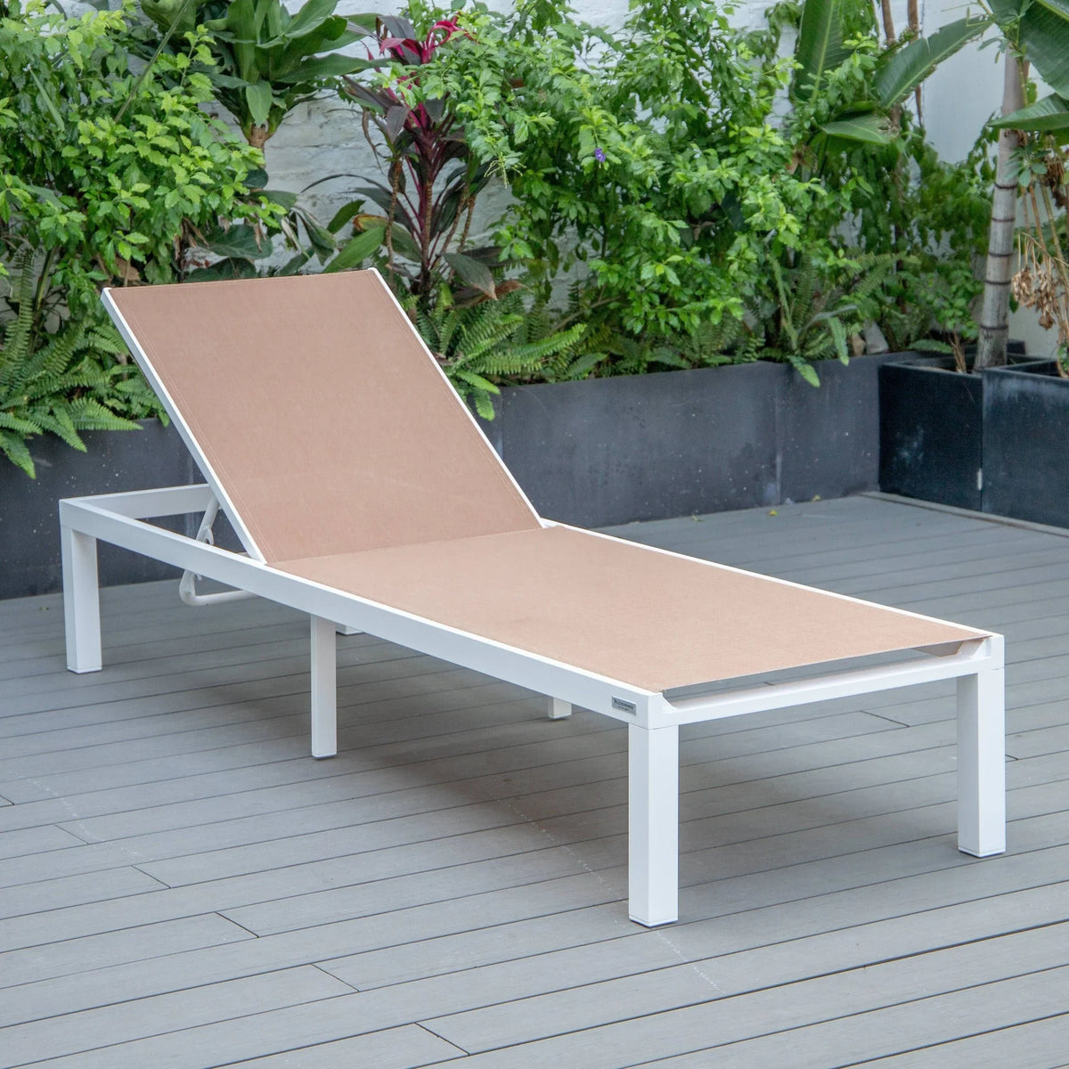Marlin Aluminum Outdoor Chaise Lounge Chair with Sling Fabric Seat - Elax Furniture