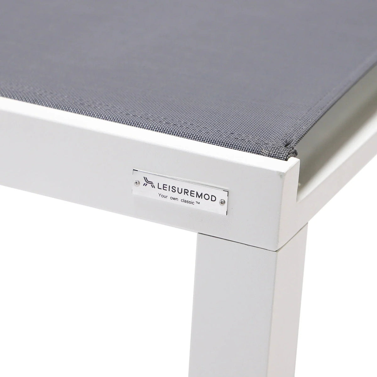 Marlin Modern White Aluminum Outdoor Chaise Lounge Chair With Square Fire Pit Side Table Set of 2 - Elax Furniture