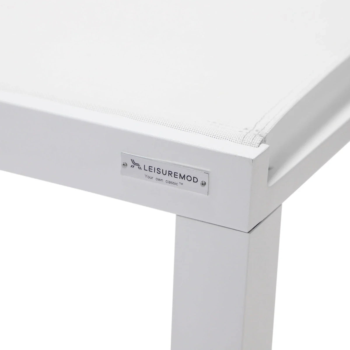 Marlin Modern White Aluminum Outdoor Chaise Lounge Chair With Square Fire Pit Side Table Set of 2 - Elax Furniture